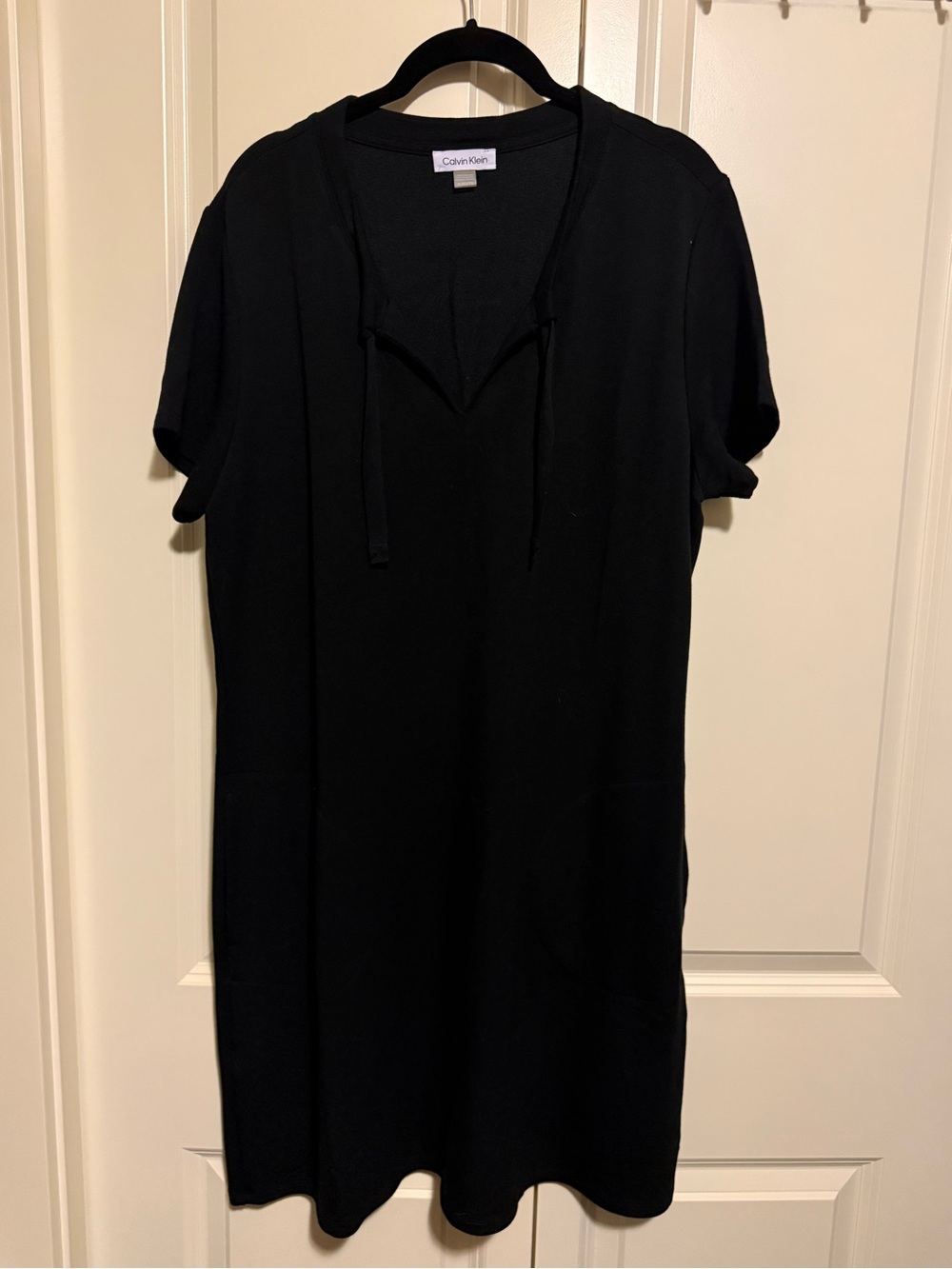 Calvin Klein Black Short-Sleeve Sweatshirt Dress